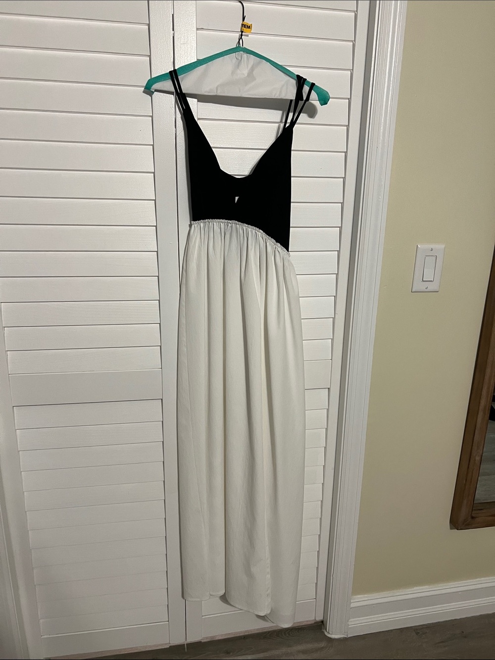 Black & White Spaghetti Strap Maxi Dress